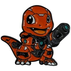 Cyberpunk‎ Charmander Mech Dragon Enamel Pin Collectible Accessory